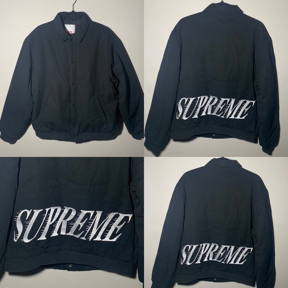 supreme denim twill varsity jacket